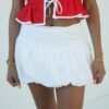 seven summers eyelet bubble mini skirt