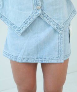 show me your mumu: wyatt wrap mini skort - twister blue